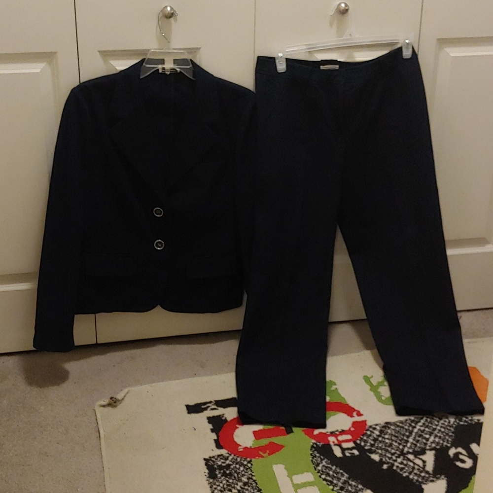 St. John Sport Navy Blue Stich Pantsuit